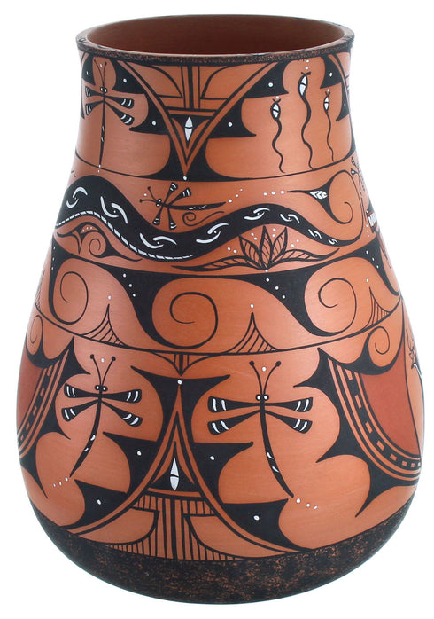 Zuni Indian Deer And Dragonfly Hand Crafted Pottery By Artist Darla Westika RX117977